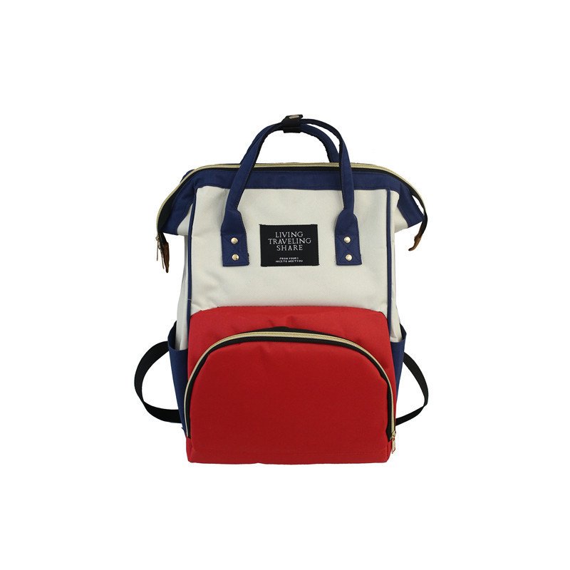 New portable baby backpack that can be towed for outdoor use, lightweight mother and baby bag(Blue-Red)